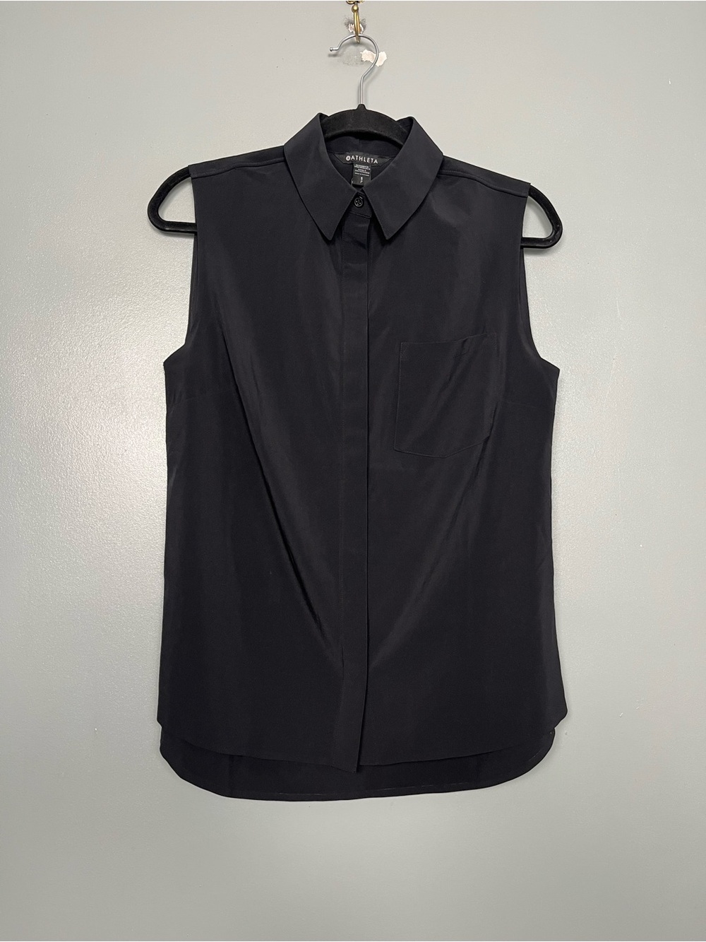 Athleta Black Urbanite Sleeveless Button-Down Blouse Tank Top Women’s Size S